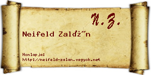 Neifeld Zalán névjegykártya